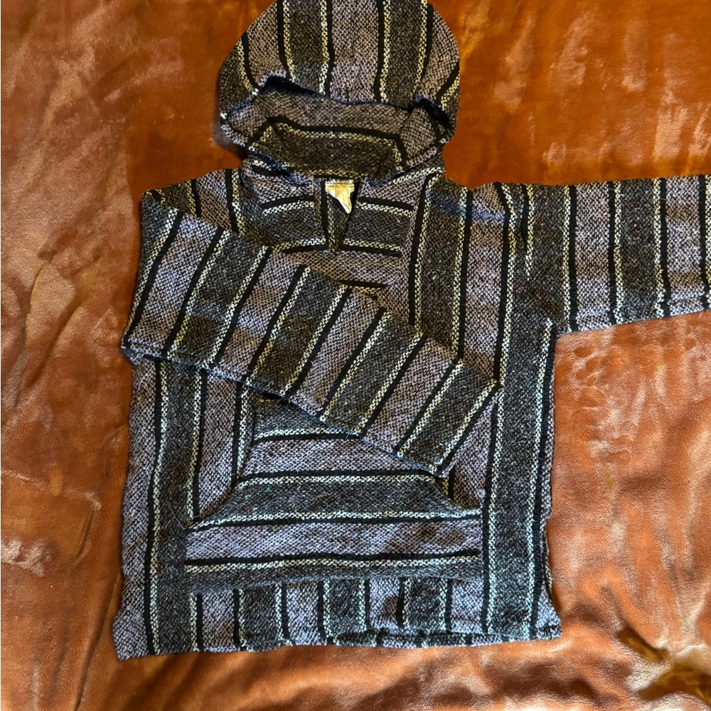 Purple and Black Striped Baja Hoodie